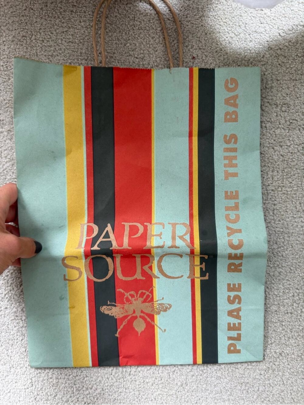 🗽Paper Source Blue Stripe Reusable Gift Bag